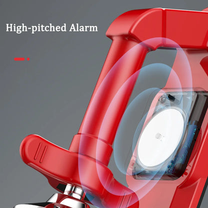 Portable Door Stopper & Floor-Brace — Travel Security Blocker (Red, Metal) | Optional Battery-Powered Alarm Variant