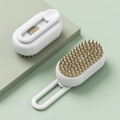 USB-Rechargeable Steam Grooming Brush — Cat & Dog Massage Comb with Electric Water Spray (for Short & Long Coats)