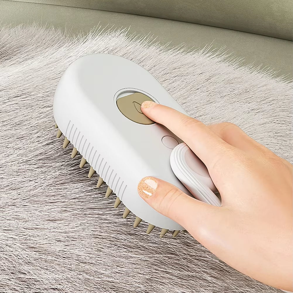 USB-Rechargeable Steam Grooming Brush — Cat & Dog Massage Comb with Electric Water Spray (for Short & Long Coats)