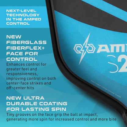 Amped Pickleball Paddle | Assembled in the USA | Amped Control or Amped Pro Fiberglass Pickleball Paddle | Unrivaled Precision & Control