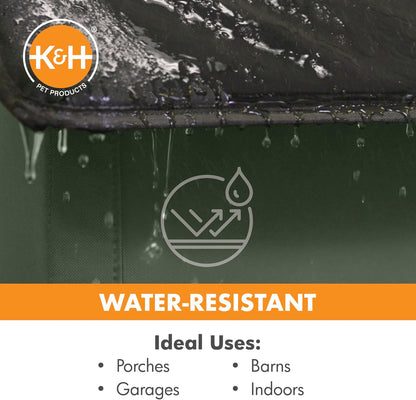 Outdoor Cat House for outside Pets, Weatherproof Outdoor Cat House for Ferals, Insulated Kitty Shelter, 2 Doors, Waterproof Removable Floor Pad, Unheated - Olive/Olive