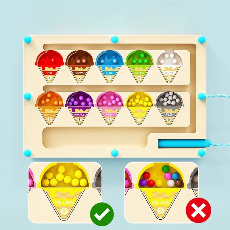 Toys Gifts for 2 3 4 5 Years Old Toddler Girls Boys, Magnetic Color and Number Maze Montessori Toys for 2+ Year Old Kids Birthday Learning Quiet Travel Toy