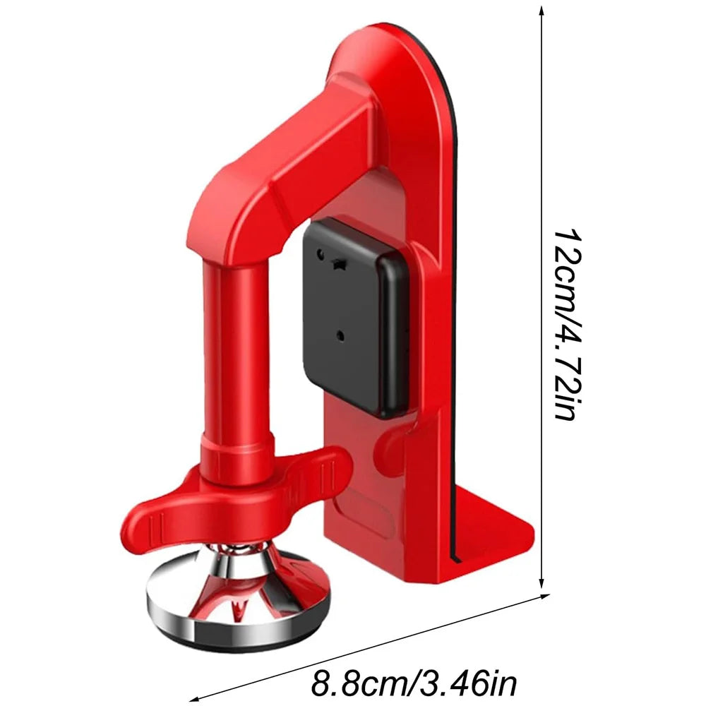 Portable Door Stopper & Floor-Brace — Travel Security Blocker (Red, Metal) | Optional Battery-Powered Alarm Variant
