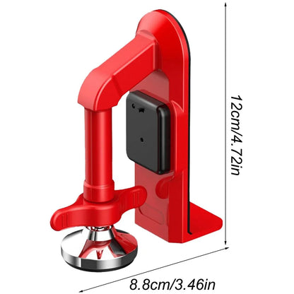 Portable Door Stopper & Floor-Brace — Travel Security Blocker (Red, Metal) | Optional Battery-Powered Alarm Variant